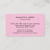 Scattered Crayons Substitute Teacher Contact Info 名刺 (裏面)