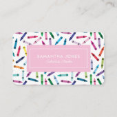 Scattered Crayons Substitute Teacher Contact Info 名刺 (正面)