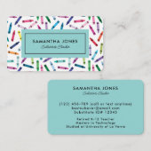 Scattered Crayons Substitute Teacher Contact Info 名刺 (正面/裏面)