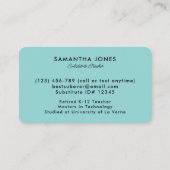 Scattered Crayons Substitute Teacher Contact Info 名刺 (裏面)