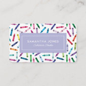 Scattered Crayons Substitute Teacher Contact Info 名刺 (正面)