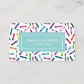 Scattered Crayons Substitute Teacher Contact Info 名刺 (正面)