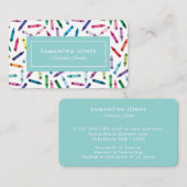 Scattered Crayons Substitute Teacher Contact Info 名刺 (正面/裏面)