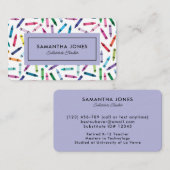 Scattered Crayons Substitute Teacher Contact Info 名刺 (正面/裏面)