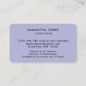 Scattered Crayons Substitute Teacher Contact Info 名刺 (裏面)