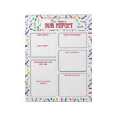 Scattered Crayons Substitute Teacher Report Note ノートパッド (回転)