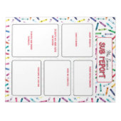 Scattered Crayons Substitute Teacher Report Note ノートパッド (正面)