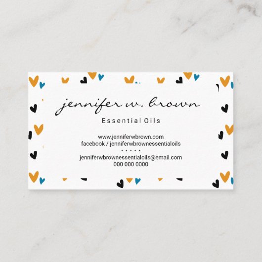 Scattered Hearts Confetti 名刺 (裏面)