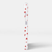 Scattered Little Red Hearts iPhoneケース (左側面)