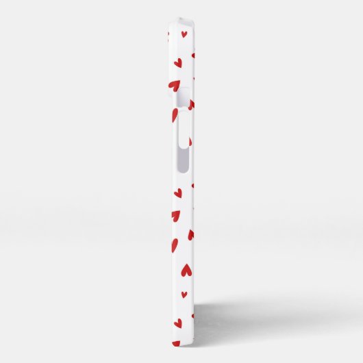 Scattered Little Red Hearts iPhoneケース (左側面)