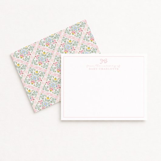Scattered Meadow Folk Nursery Note Card 招待状