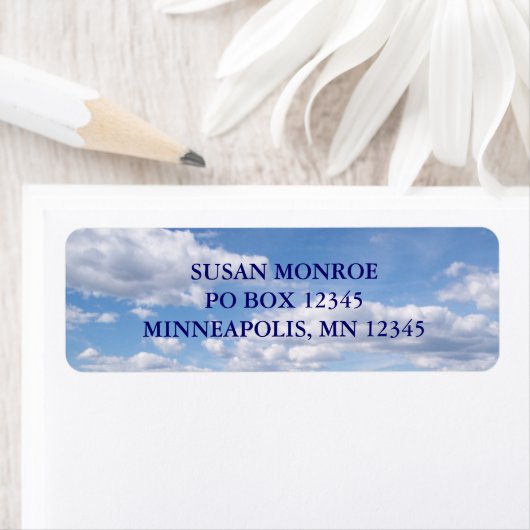 Scattered Pretty Clouds Photo ラベル (インサイチュ)