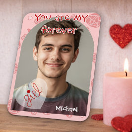 Scattered Red Hearts Valentine Card マグネット