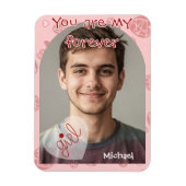 Scattered Red Hearts Valentine Card マグネット (縦)