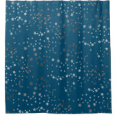 Scattered Stars on Blue シャワーカーテン (正面)
