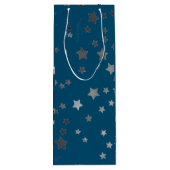 Scattered Stars Pattern on Blue ワインギフトバッグ (裏面)