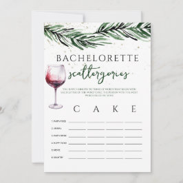 Scattergories Wine Pines Bacheloretteのゲームカード 招待状