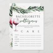 Scattergories Wine Pines Bacheloretteのゲームカード 招待状 (正面/裏面)