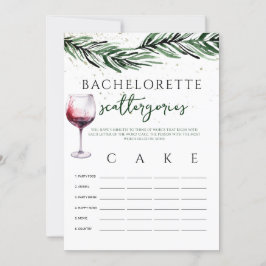 Scattergories Wine Pines Bacheloretteのゲームカード 招待状