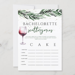Scattergories Wine Pines Bacheloretteのゲームカード 招待状