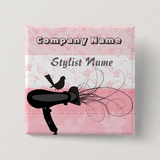 Scatterredによってはサロンの美容師のマネシツグミが開花します 缶バッジ (正面)