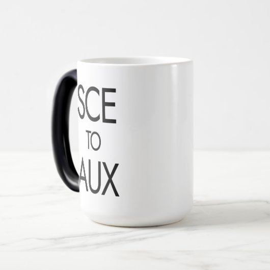 SCEからAUXへの宇宙おもしろいレースとロケット科学 モーフィングマグカップ (正面左)