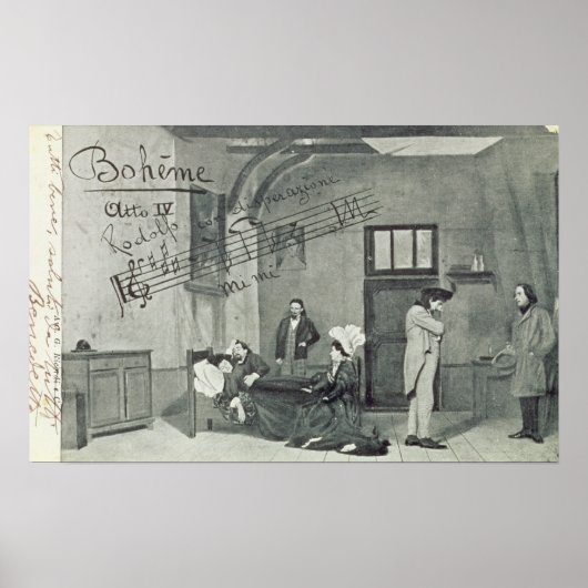 Scene from Act IV of the opera 'La Boheme' ポスター (正面)