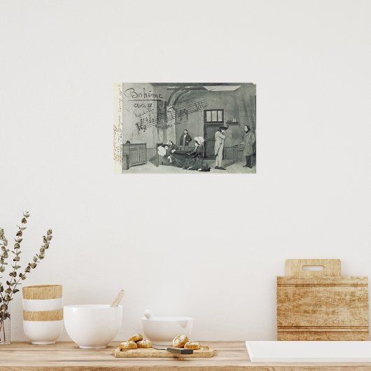 Scene from Act IV of the opera 'La Boheme' ポスター (キッチン)