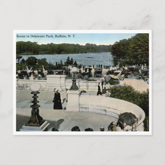 Scene in Delaware Park, Buffalo NY 1915ヴィンテージ ポストカード (正面)