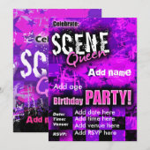 Scene Queen Birthday Partyへの招待 招待状 (正面/裏面)