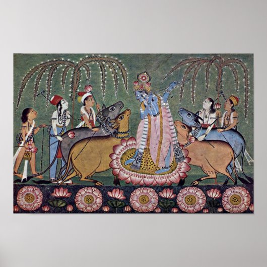 Scene Râgmâlâ Series: Krishna With His Flute By In ポスター (正面)