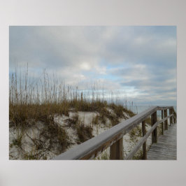Scenic Boardwalk Florida Beach Nature Photography ポスター