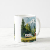 Scenic Caravan Camping Illustration Mug コーヒーマグカップ (正面右)