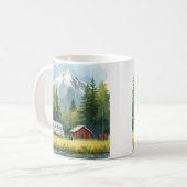 Scenic Caravan Camping Illustration Mug コーヒーマグカップ (正面左)