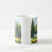 Scenic Caravan Camping Illustration Mug コーヒーマグカップ (中央)
