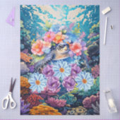 Scenic Coral Reef & Floral Sea Turtle Decoupage 薄葉紙 (クラフト)