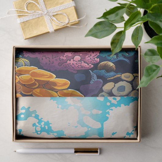 Scenic Coral Reef & Sea Turtle Decoupage  薄葉紙 (ギフト)