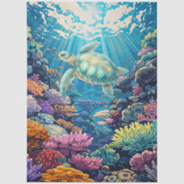 Scenic Coral Reef & Sea Turtle Decoupage  薄葉紙