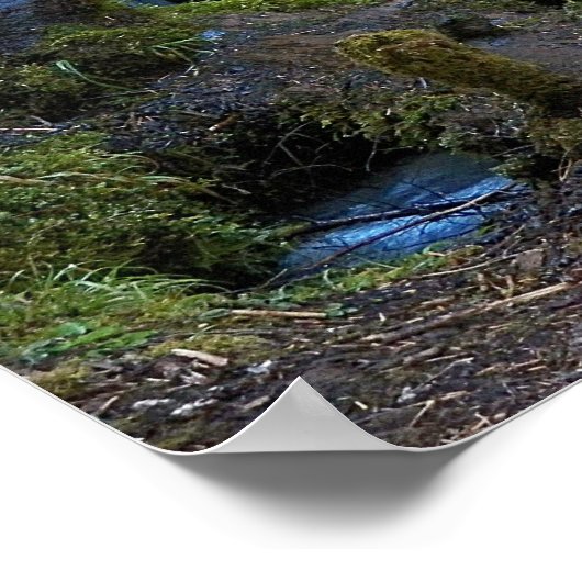 Scenic Forest Waterfall Landscape ポスター (角)