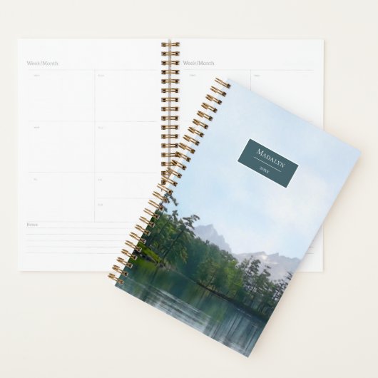 Scenic lake in the mountains personalized journal プランナー手帳 (ディスプレー)