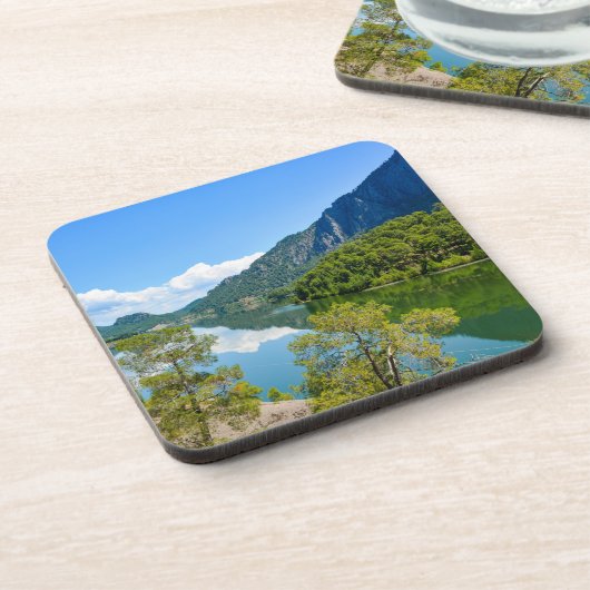 Scenic Lake Mountain Reflection Photo コースター (左側)
