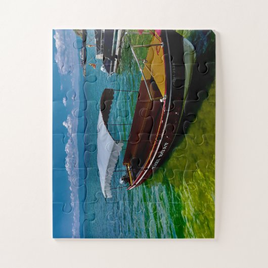 Scenic Lake Taxi Boat | Tropical Waters ジグソーパズル (縦)
