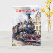 Scenic Landscape a Victorian Train カード (黄色い花)
