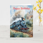 Scenic Landscape a Victorian Train カード (黄色い花)