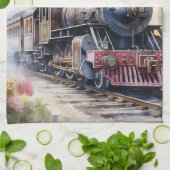 Scenic Landscape a Victorian Train キッチンタオル (折り畳み)