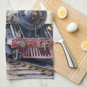 Scenic Landscape a Victorian Train キッチンタオル (四つ折り)