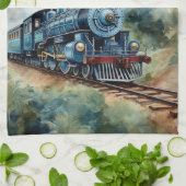 Scenic Landscape a Victorian Train キッチンタオル (折り畳み)