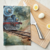 Scenic Landscape a Victorian Train キッチンタオル (四つ折り)