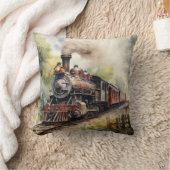 Scenic Landscape a Victorian Train クッション (ブランケット)