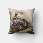 Scenic Landscape a Victorian Train クッション (裏面)